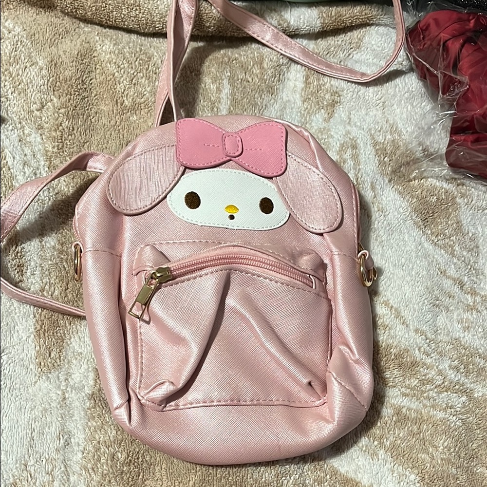 Kawaii Pink Character Bag with Bow Detail